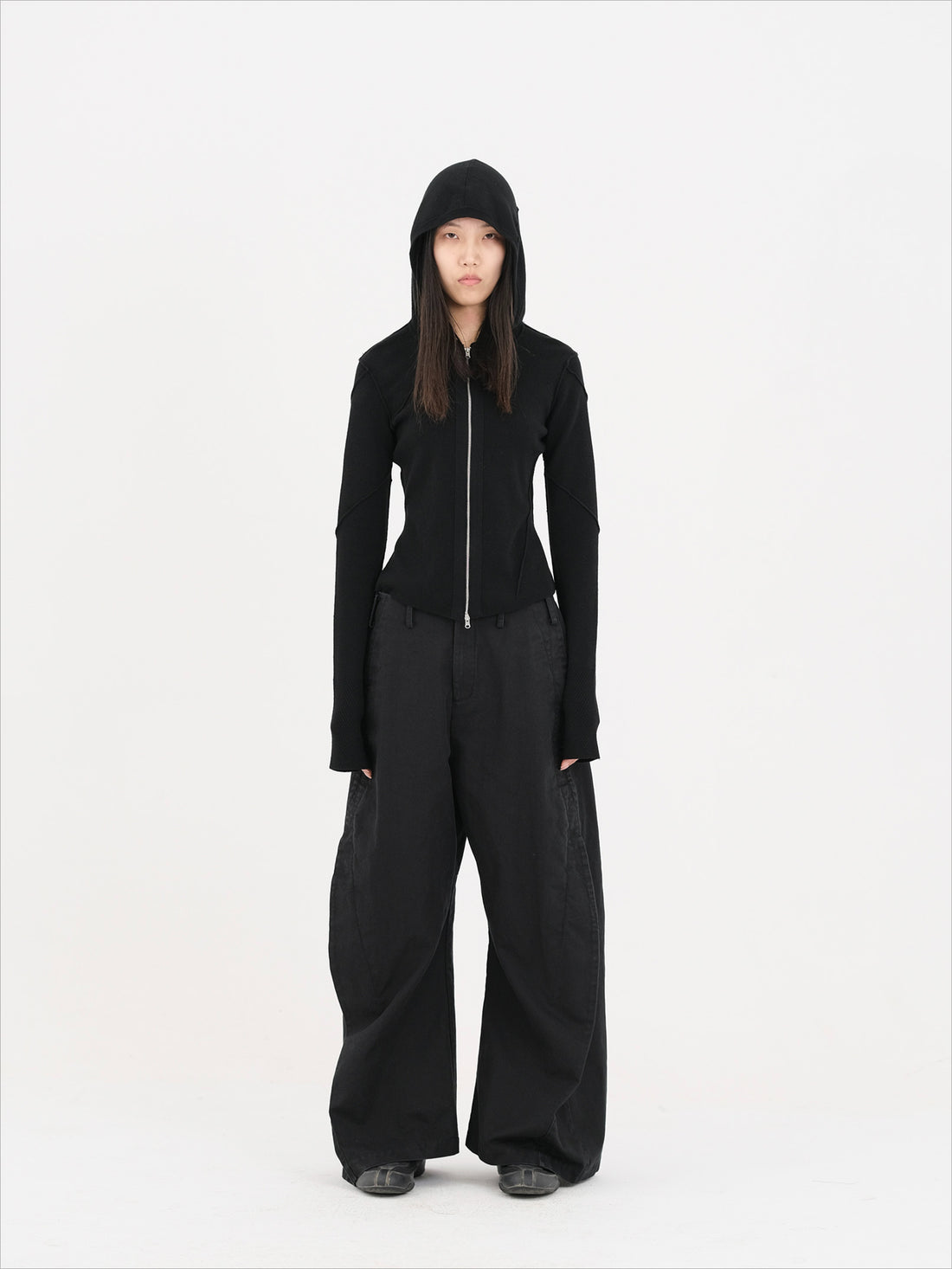 Black & Gray Green Scimitar Shaped Pants - CHINASQUAD