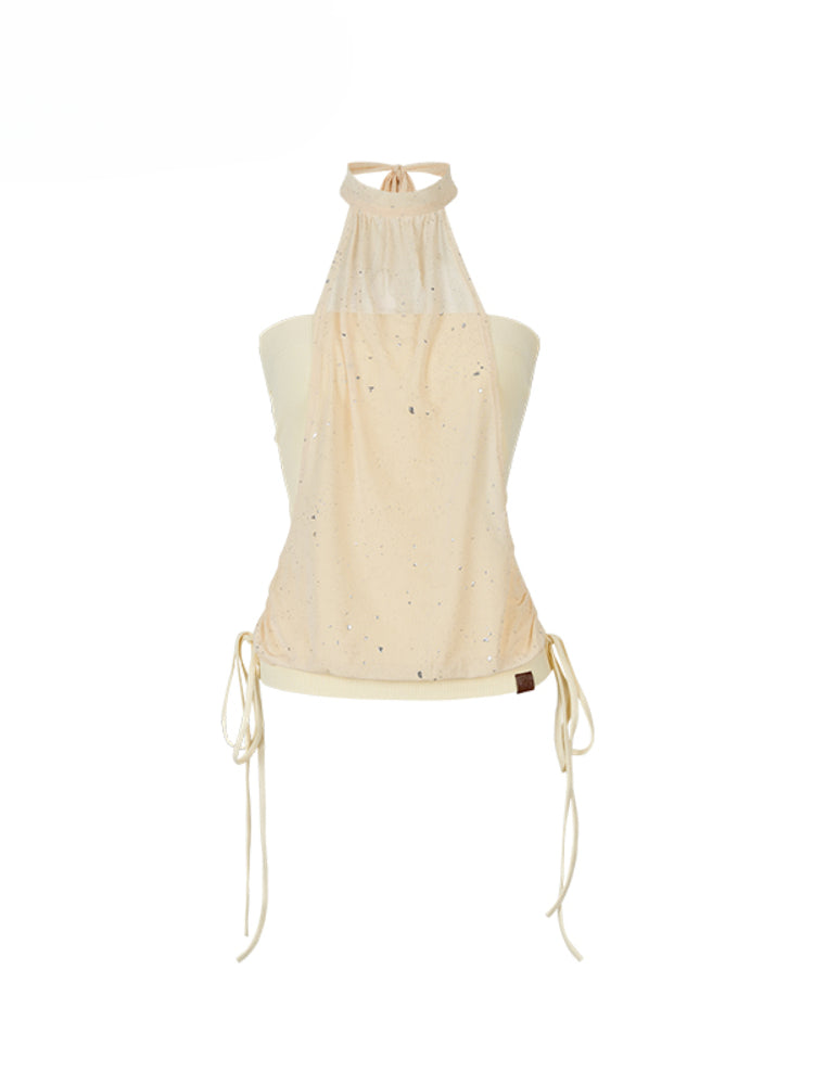Strapless Halter Shimmery Mesh - Spliced Vest - CHINASQUAD