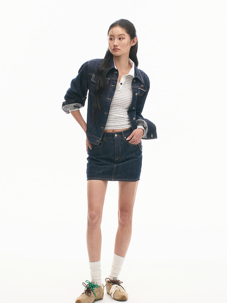 Classic Retro Mid-Waist Cotton Skirt - CHINASQUAD