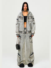 Garden Oversized Denim Hoodie - CHINASQUAD