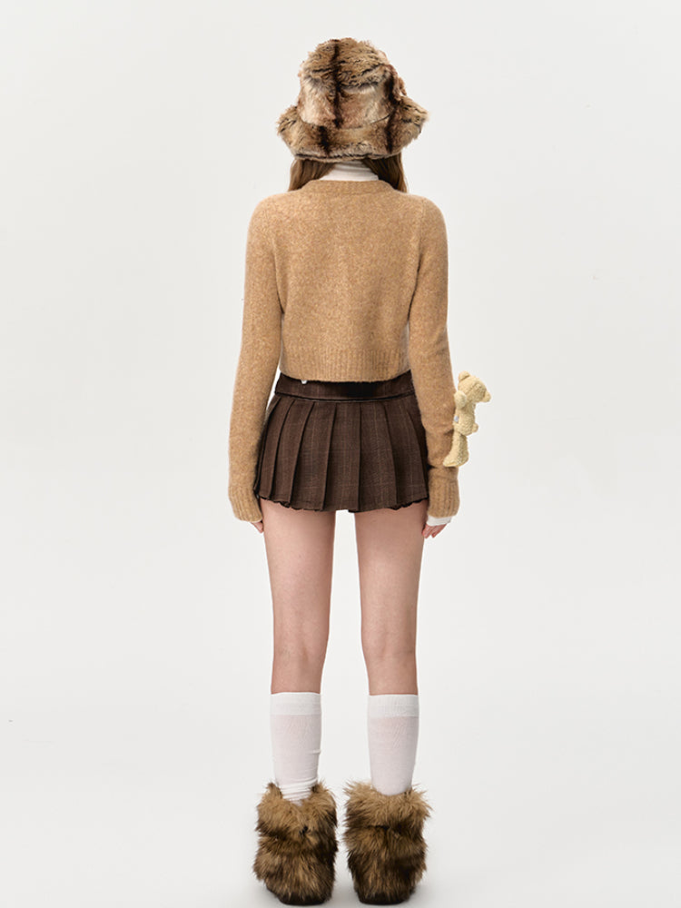 Short Knitted Cardigan Sweater Jacket - CHINASQUAD