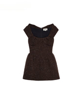 Brown Pleated Structured Dress - CHINASQUAD