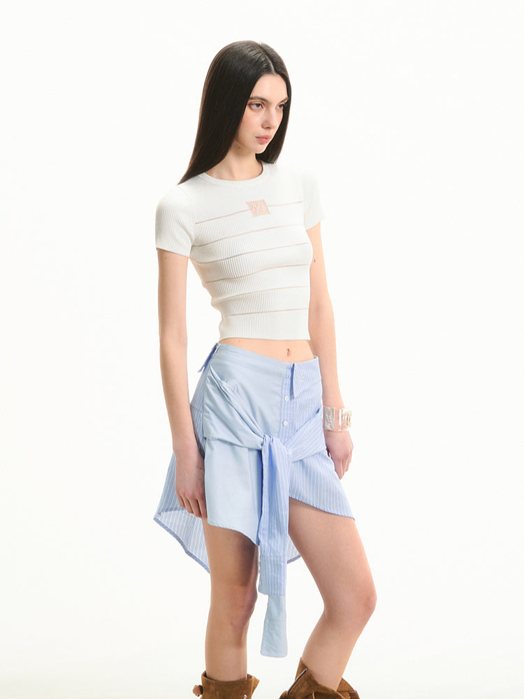 Tie Design Irregular Skirt - CHINASQUAD