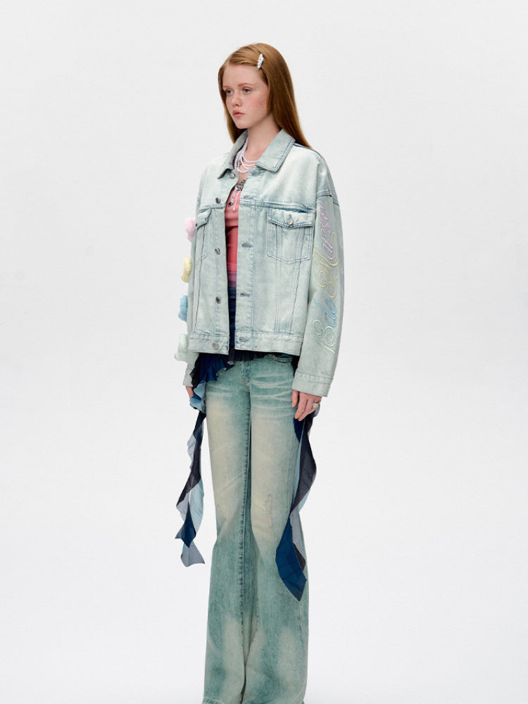 Colorful Bear Denim Jacket - CHINASQUAD