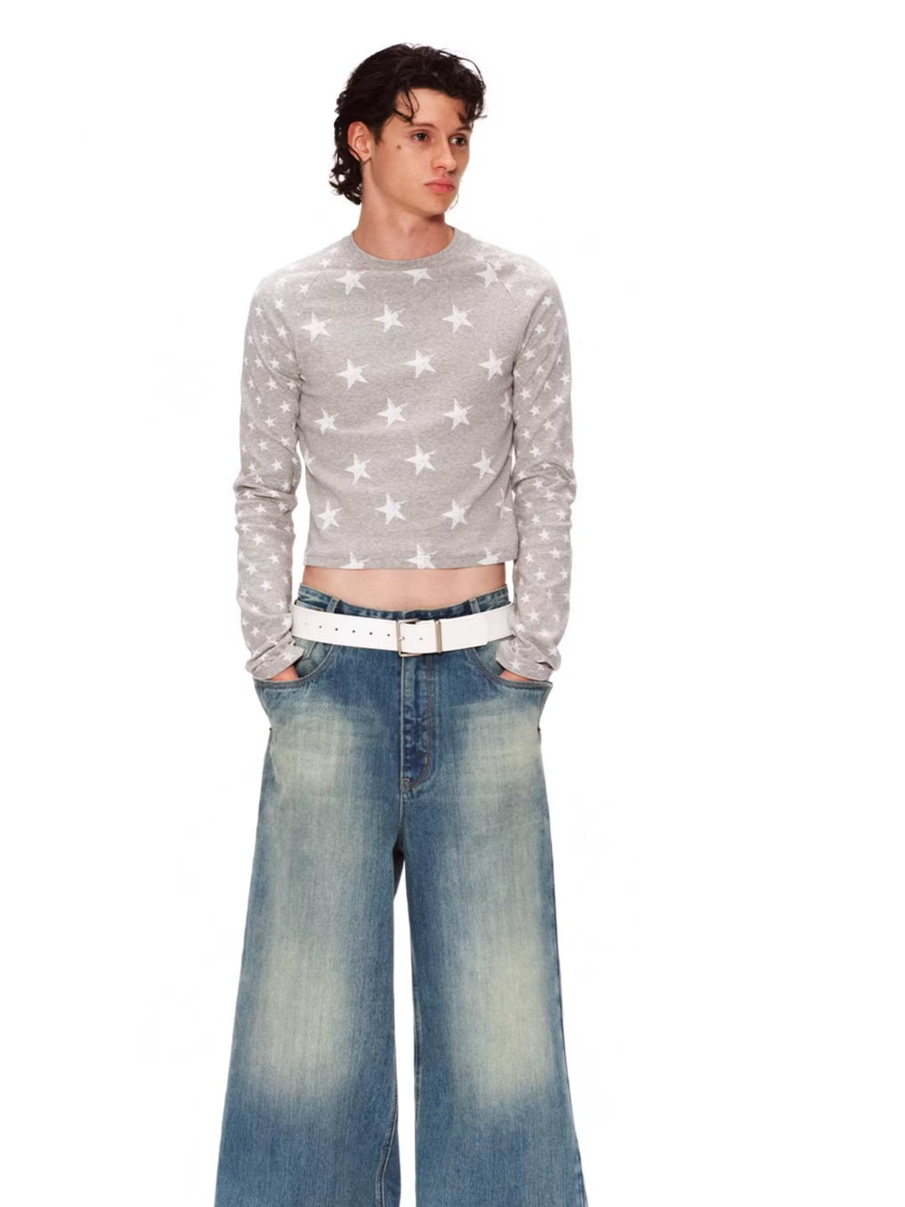 Vintage Distressed Raglan Long Sleeve T-Shirt