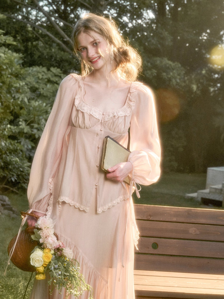 Tencel Elegant Retro Shirt & Skirt Set - CHINASQUAD