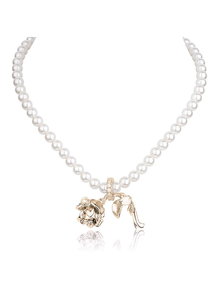 Vintage Rose Pearl Necklace - CHINASQUAD