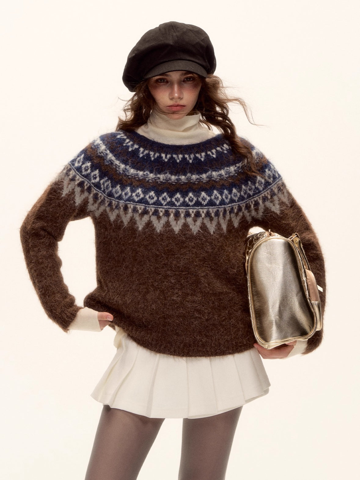 Wool-Blend Fair Isle Knit Sweater