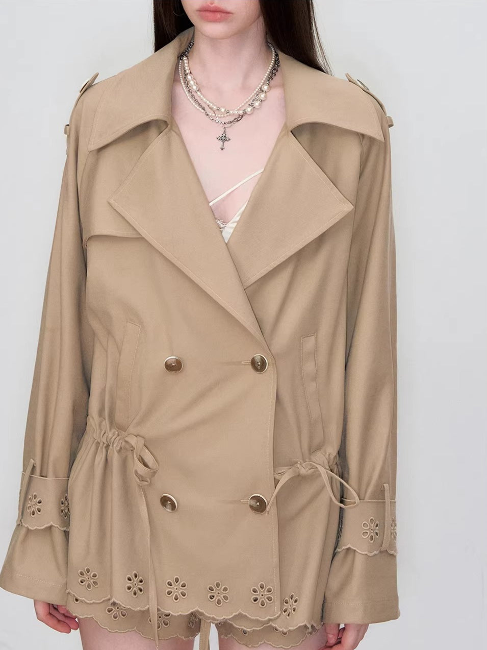 Embroidered Drawstring Jacket