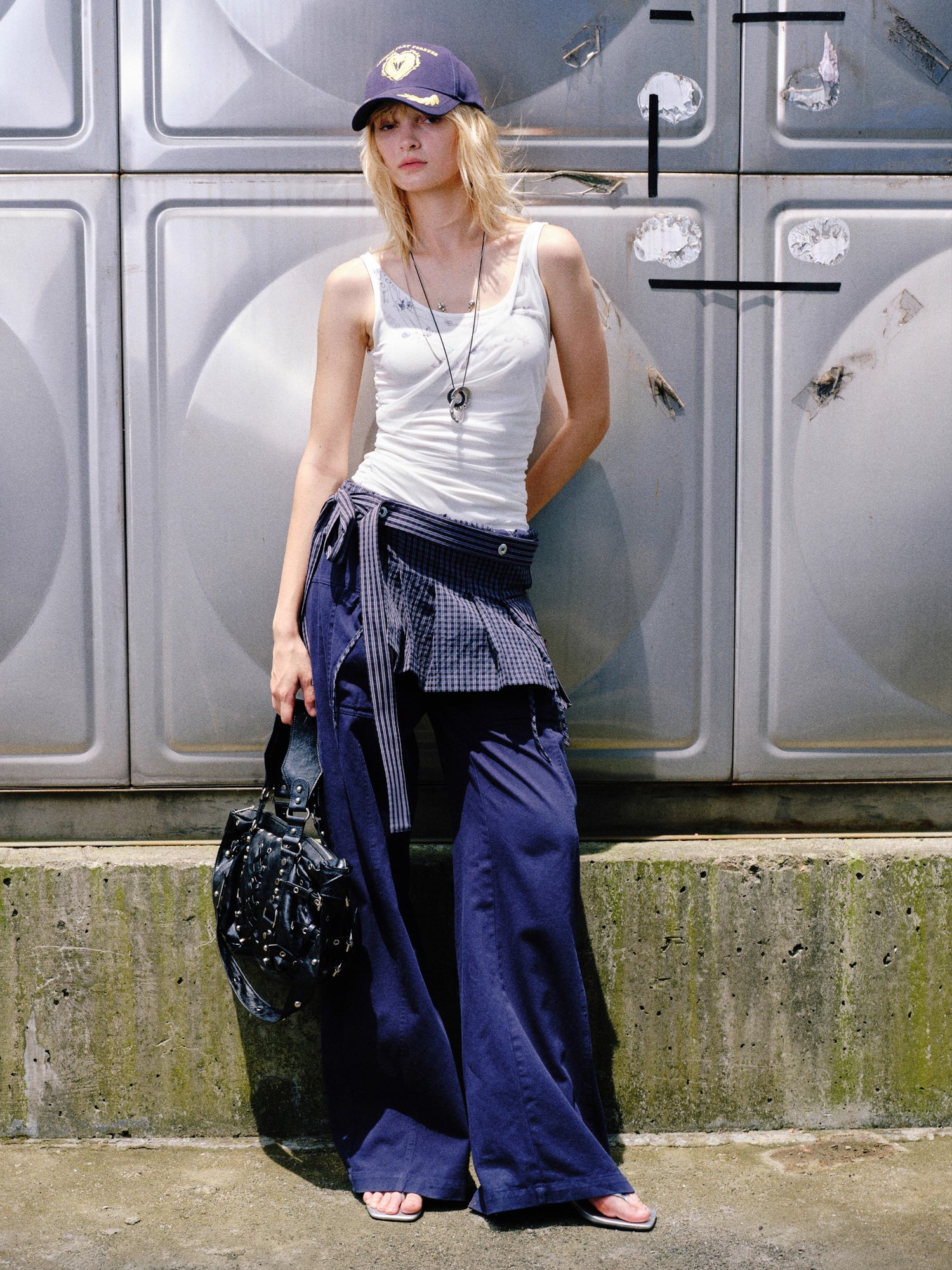 Draped Drawstring Wide-Leg Pants - CHINASQUAD
