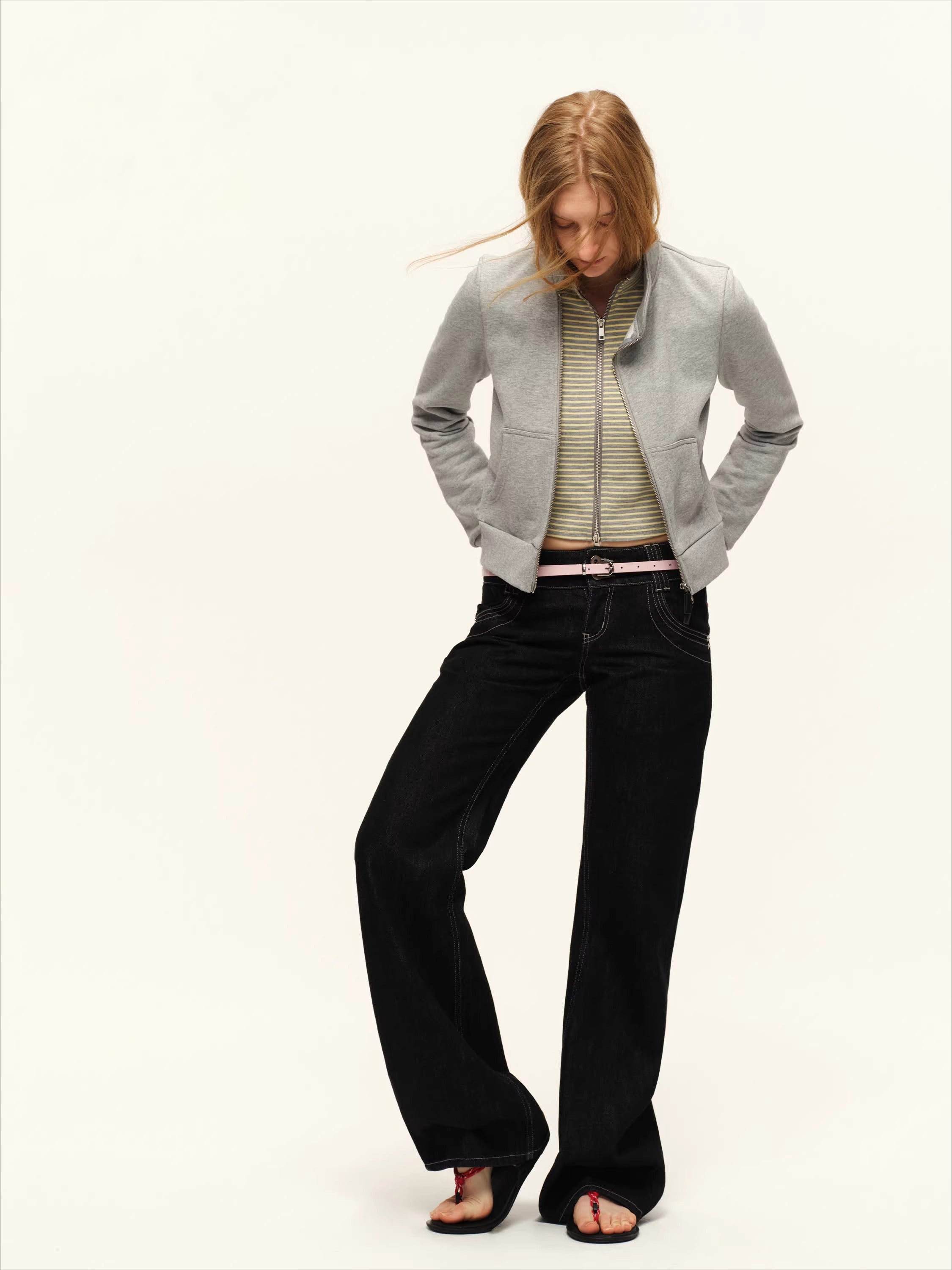 Denim Ultra-Low Rise Straight Jeans