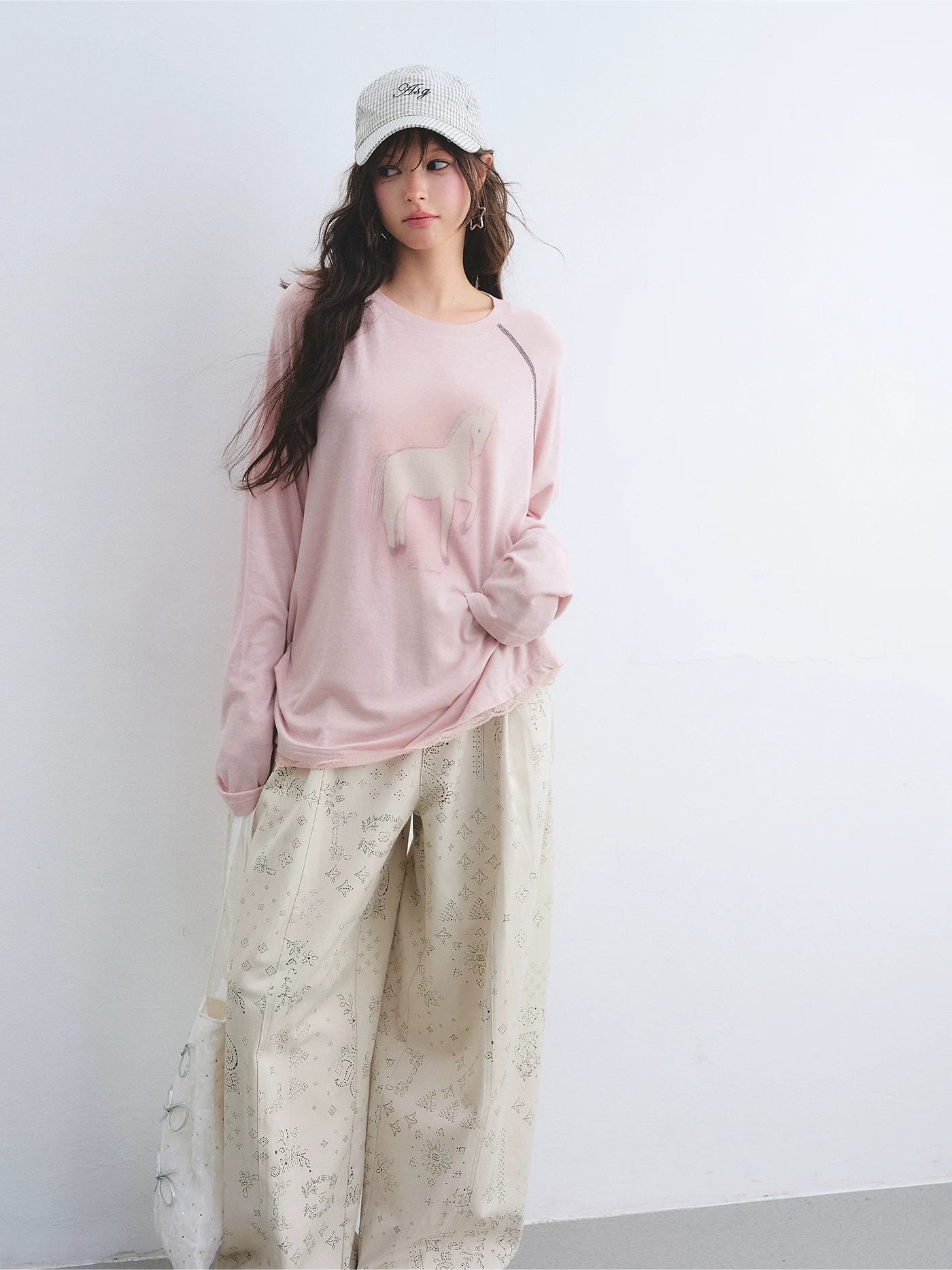 Embroidered Plaid Cotton Baseball Cap