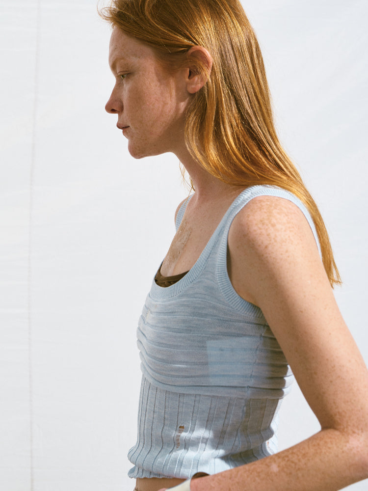 U - neck Hollow Knit Camisole - CHINASQUAD