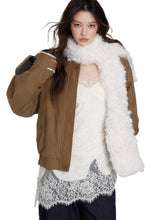 (Final Sale) Fur Collar Two-Way Fuzzy Baseball Jacket - CHINASQUAD