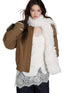 (Final Sale) Fur Collar Two-Way Fuzzy Baseball Jacket - CHINASQUAD