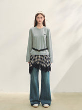 Plaid Lace Patchwork Knit Dress - CHINASQUAD