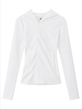 Asymmetrical Adjustable Hooded Ribbed T-shirt - CHINASQUAD
