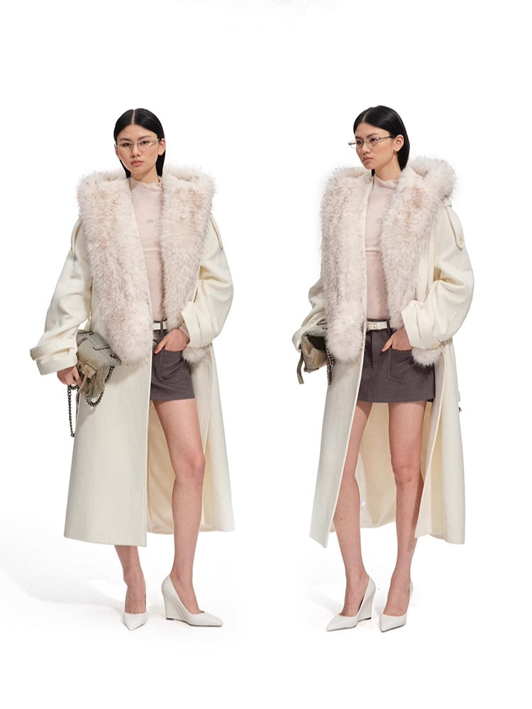 Polar Eco Fox Fur Hooded Scarf Hat