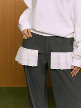 Lace Spliced Wide-Leg Pants - CHINASQUAD