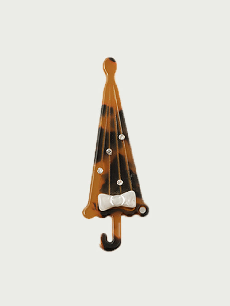 Tortoiseshell-colored Acetate Hair Clip - CHINASQUAD