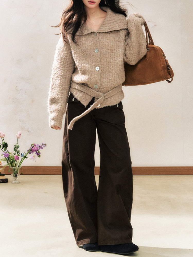 Two-Tone Flared Wide-Leg Pants - CHINASQUAD