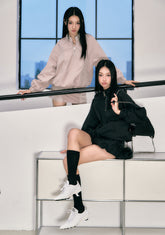Flower Bud Zipper Jacket & Mesh Skirt Set - CHINASQUAD