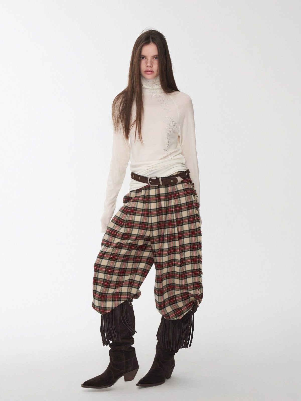 Rhinestone High-Neck Raglan Knit T-Shirt - CHINASQUAD