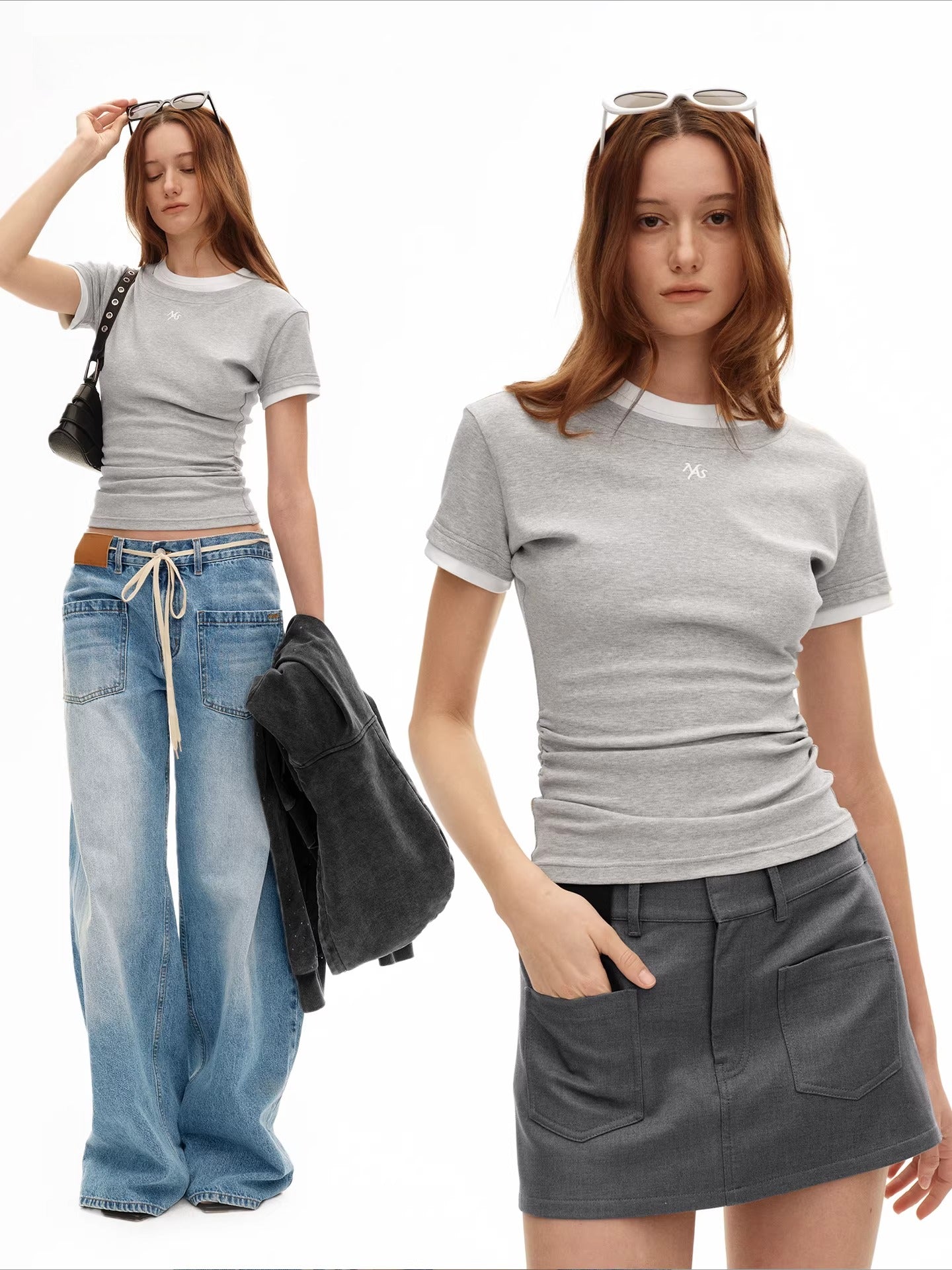 Classic Crest Layered Contrast Tee