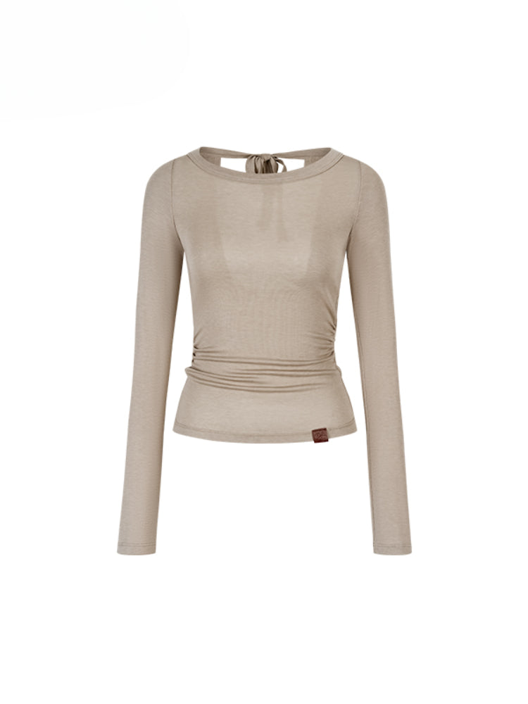 Reversible Off-shoulder Slim Long-sleeve T-shirt - CHINASQUAD