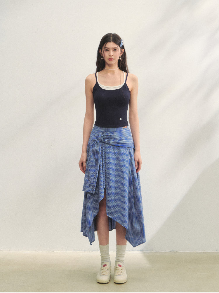 Fake Two-piece Padded Camisole Tank Top - CHINASQUAD