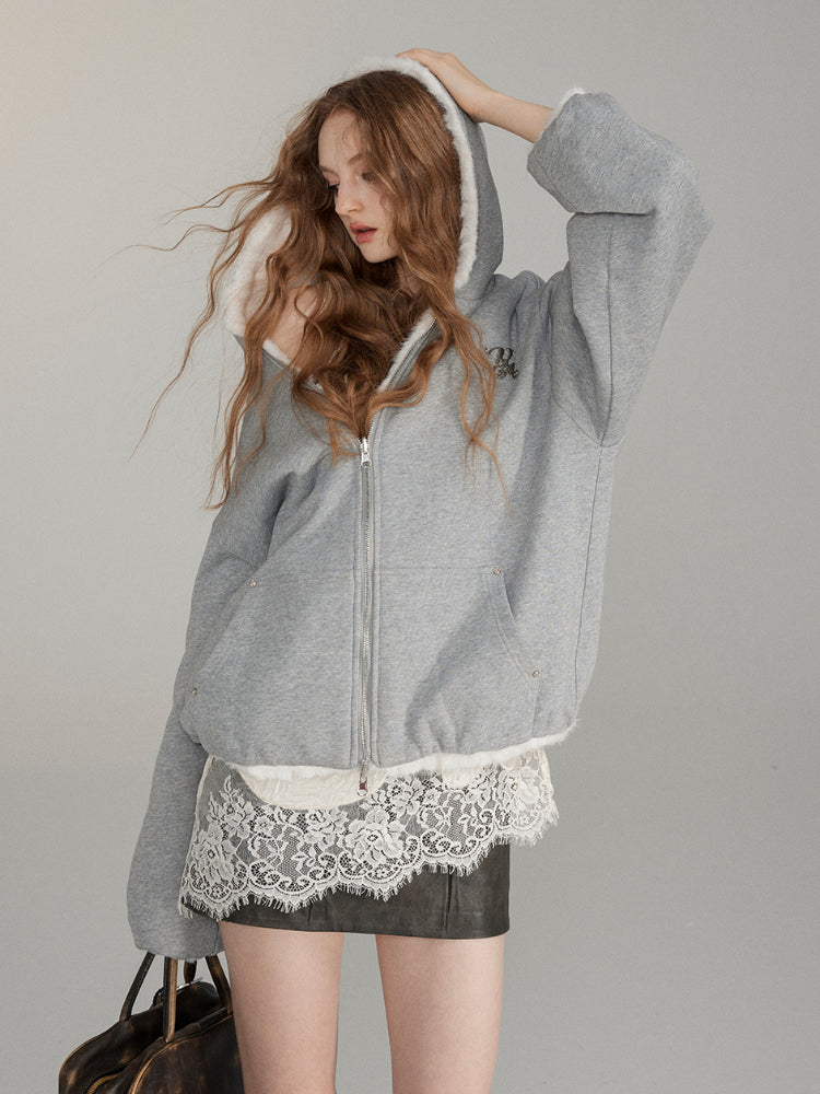 Reversible Fleece Hooded Zip-up Jackets - CHINASQUAD