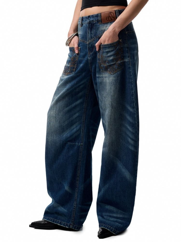 Vintage Wash Detachable Knife Denim Skirt Pants - CHINASQUAD