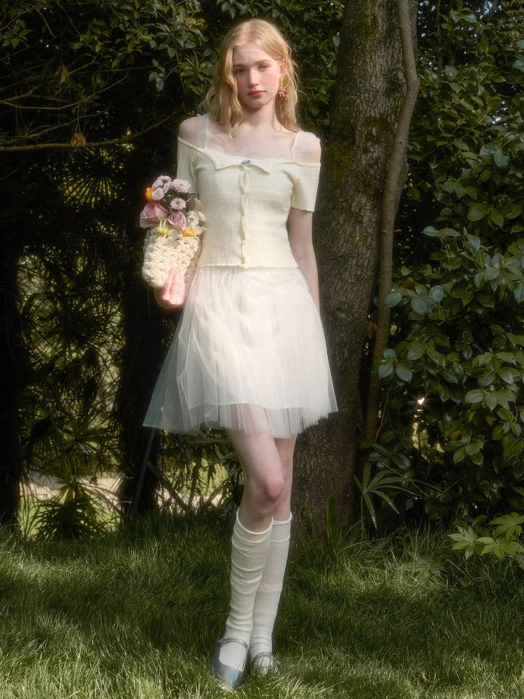 Summer-Colored One-Shoulder Cardigan - CHINASQUAD