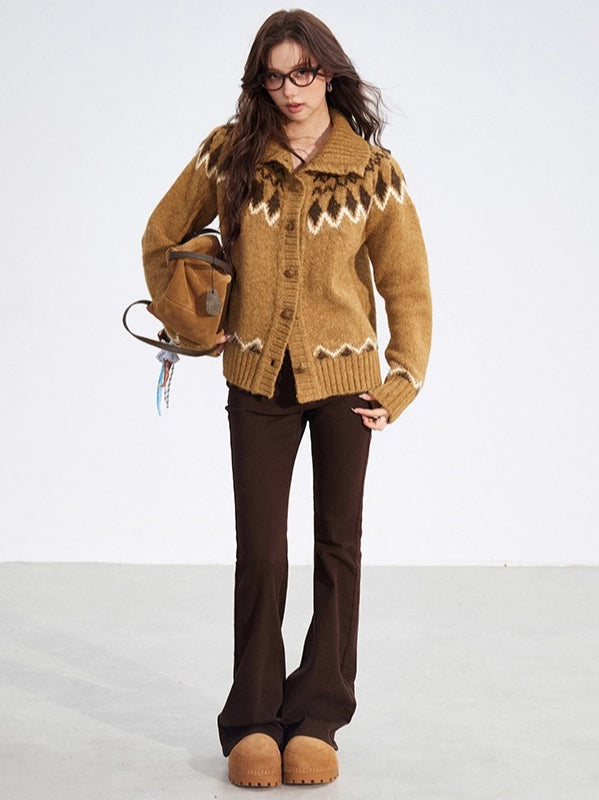 Fair Isle Wool-Blend Collared Knit Sweater