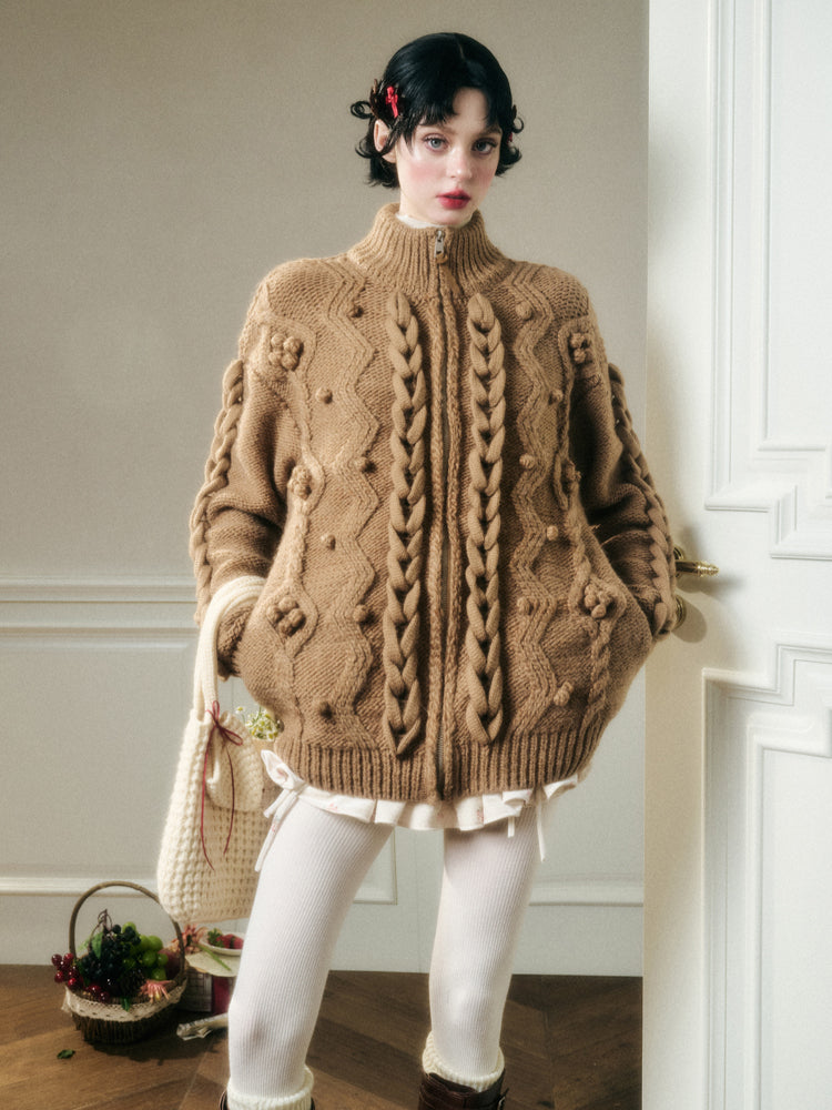Wool Blend Cream Cloud Coat - CHINASQUAD