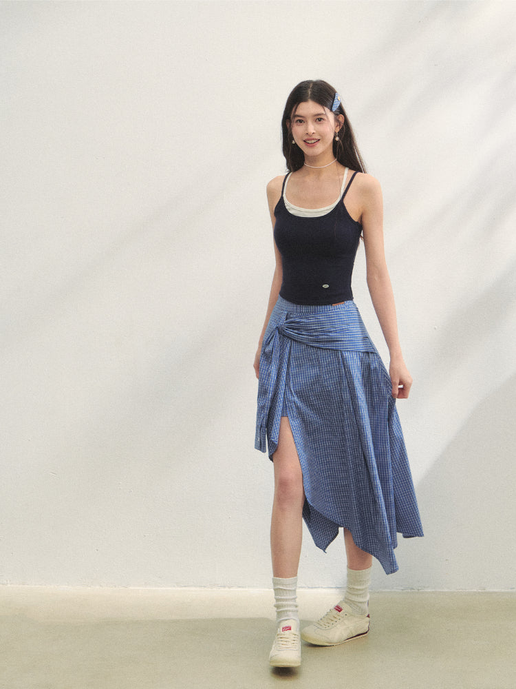 Fake Two-piece Padded Camisole Tank Top - CHINASQUAD