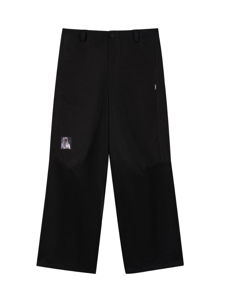 Black & Green Relaxed Straight-Leg Pants - CHINASQUAD