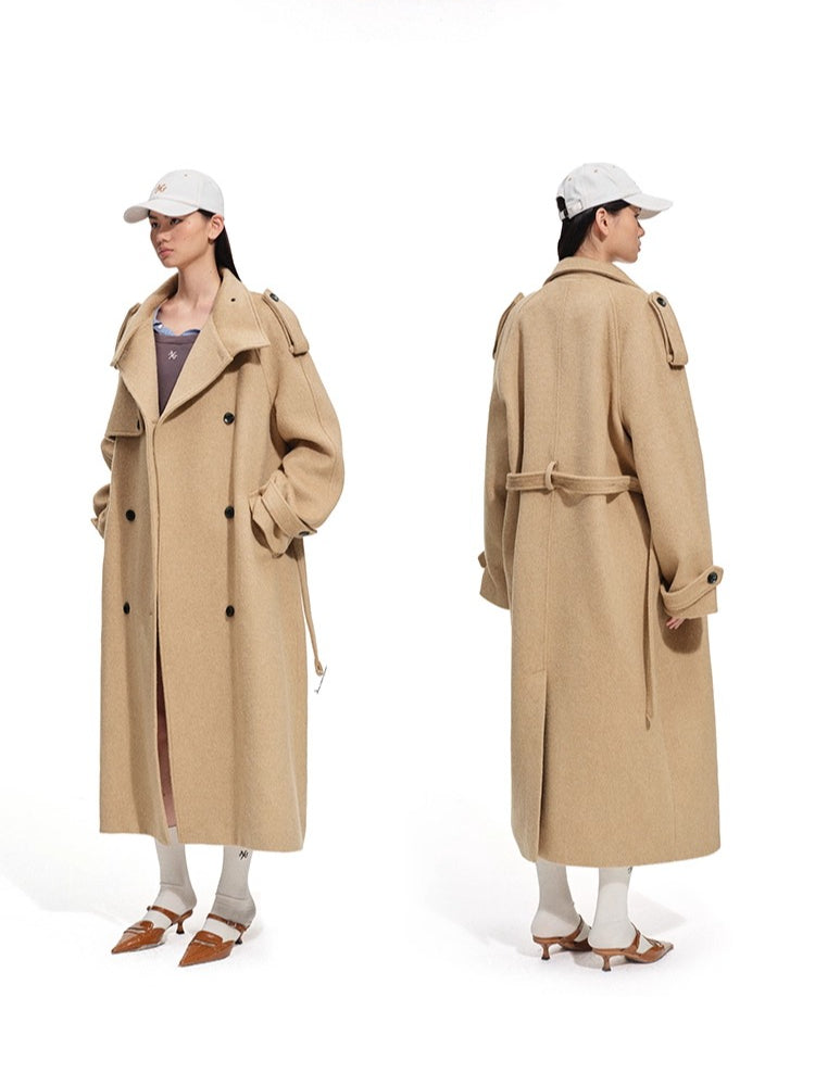 Silk Wool Blend Trench Coat