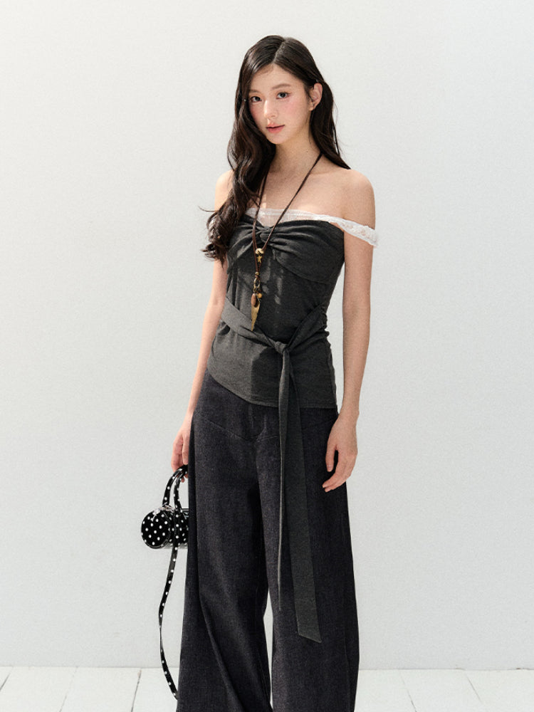 Lace Off-shoulder Cami Top - CHINASQUAD