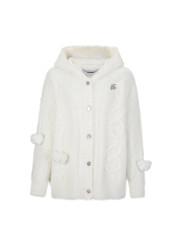 Fuzzy Weave Knit Cardigan - CHINASQUAD