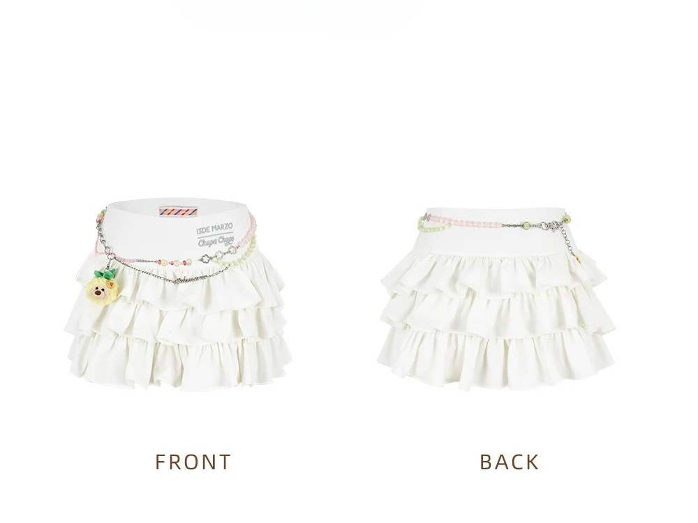 13DE MARZO Layered Tulle Ruffle Mini Skirt