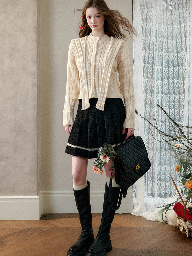 Galaxy Classic Wool Pleated Skirt Set - CHINASQUAD