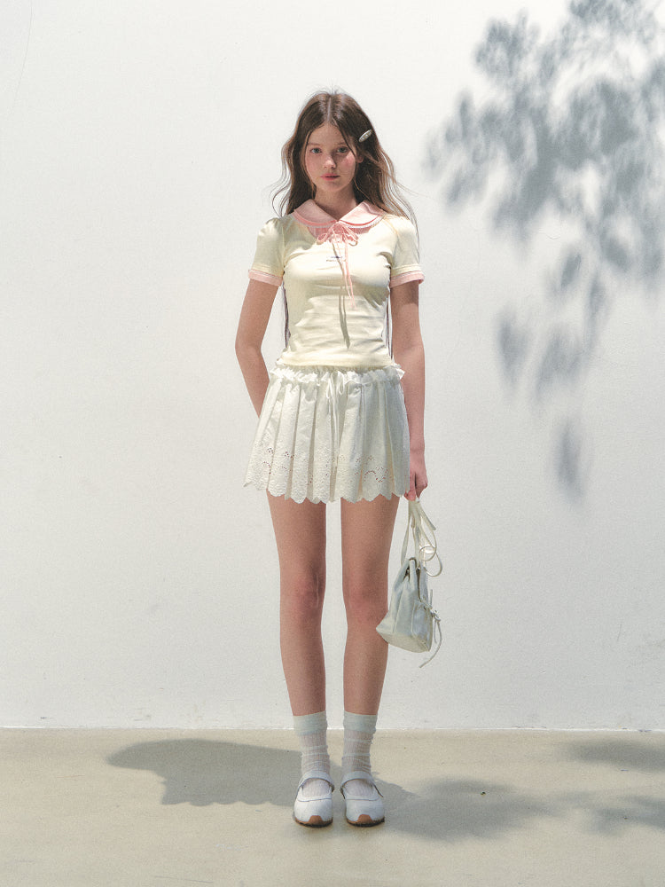 Collar Knitted Short-sleeve T-shirt - CHINASQUAD