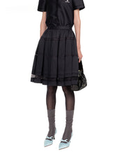 Lace Splicing Pleated Skirt - CHINASQUAD