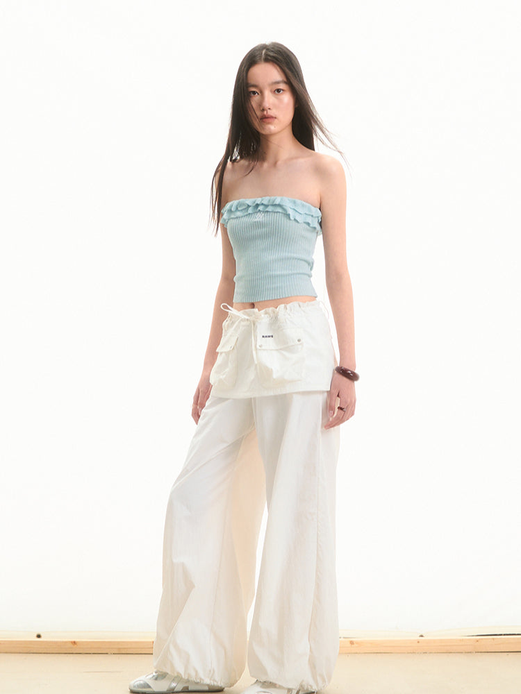 Ruffled Knit Modern Tank Top - CHINASQUAD