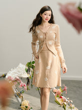 Light Brown Textured Jacquard Knit Skirt - CHINASQUAD