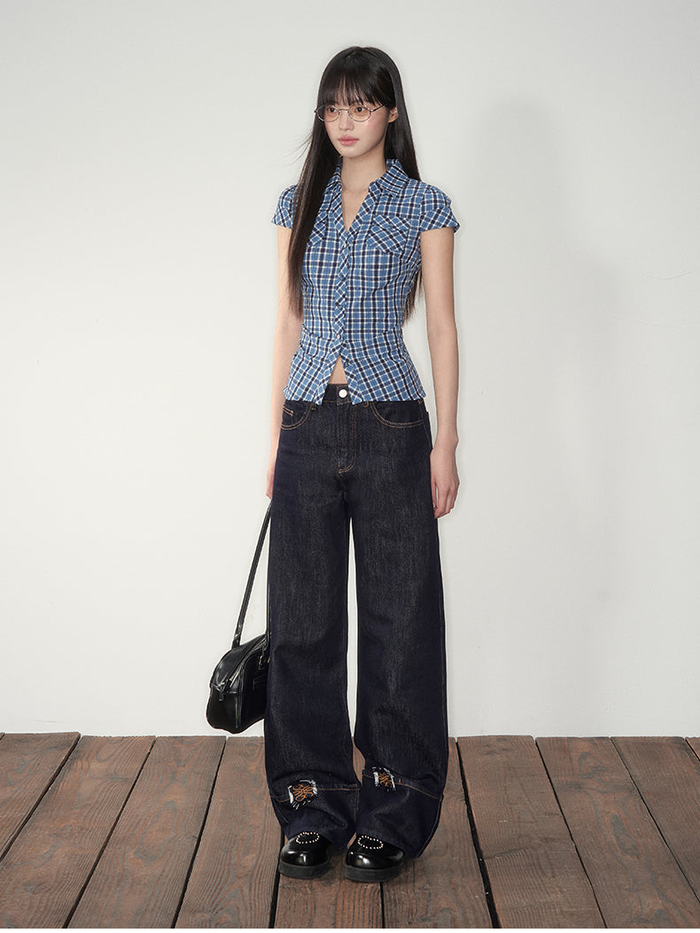 Blue & Pink Fitted Pocket Shirt - CHINASQUAD