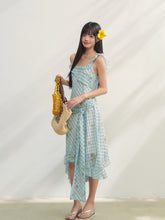 Checkered Print Asymmetrical Slip Dress - CHINASQUAD