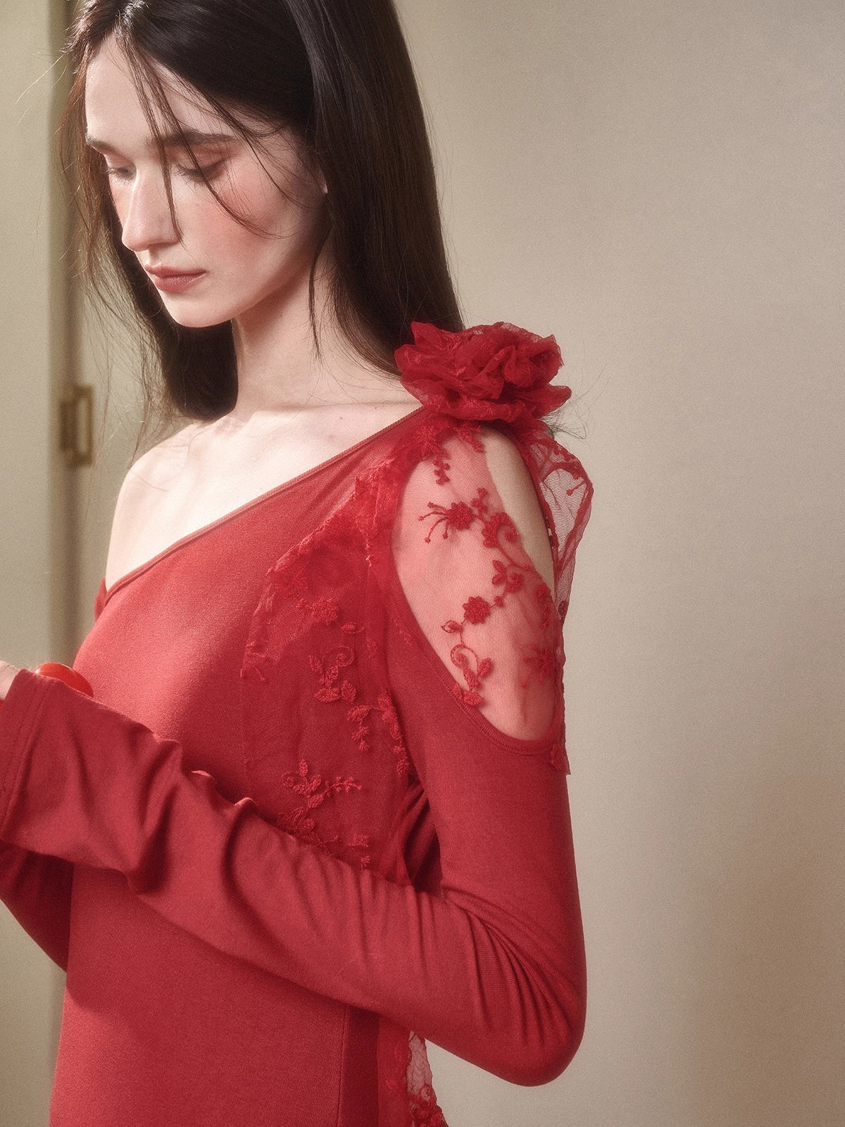 Berry Glaze Off-Shoulder Knit Maxi Dress