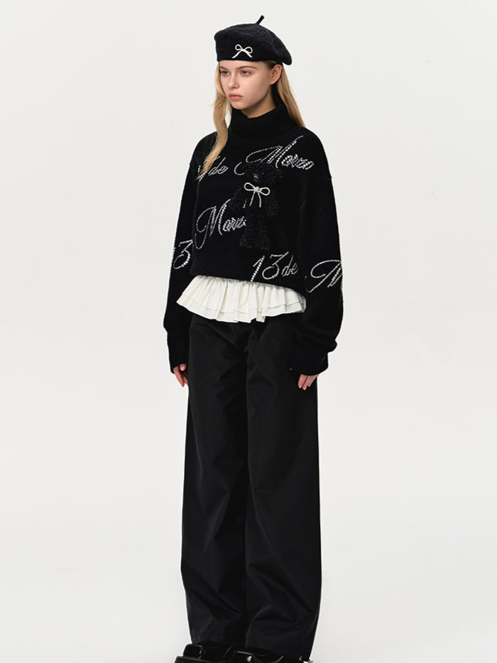 Bear Rhinestone Logo Sweater - CHINASQUAD